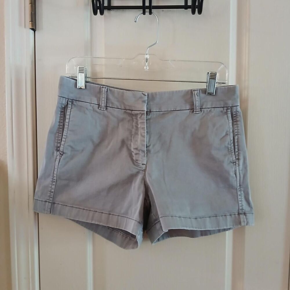 J.Crew Grey Chino 3.5" Shorts Cotton Elastane Blend Slash Pockets 6 Old Money